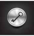 key icon on silver button vector image vector image