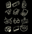 travel tourism collection set icons symbols sketch vector image vector image