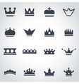 black crown icon set vector image