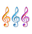 set of colorful treble clef icons music violin vector image vector image