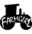 farmgirl on white background farm vector image vector image