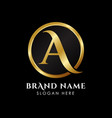 luxury letter a logo template in gold color royal vector image vector image
