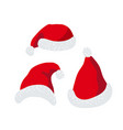 santa claus red hats set isolated vector image