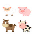 cute farm animals cow pig sheep and horse vector image
