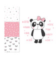 cute little panda surface design and 3 seamless vector image vector image