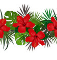 seamless floral summer border with tropical vector image