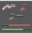 guns set video game weapons vector image