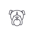 bulldog head line icon sign vector image