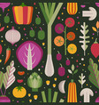 fresh vegetables eco healthy food pattern vector image vector image