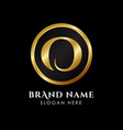 luxury letter o logo template in gold color royal vector image vector image