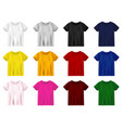 set t-shirt mockup isolated on white vector image