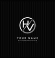 hv logo template - simple icon for initial letter vector image vector image