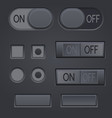 Black interface buttons 3d set of ui icons Vector Image