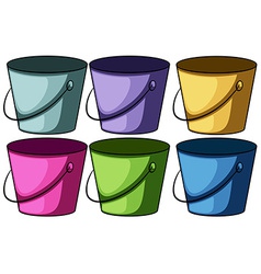 Colourful pails with sands Royalty Free Vector Image