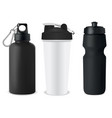 sport bottle set water flask mockup protein can vector image vector image
