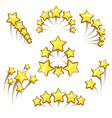 golden stars design element set vector image