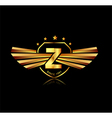 letter z winged crests logo alphabet logotype vector image vector image