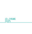 84 years anniversary or birthday linear outline vector image