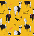 rock llama cartoon alpaca character in vector image