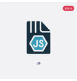 two color js icon from programming concept vector image