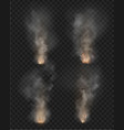fog and smoke fire isolated on transparent vector image vector image