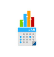 graph calendar logo icon design vector image