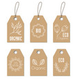 eco organic tags floral craft labels vector image vector image