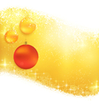 golden sparkling christmas background with hanging vector image vector image