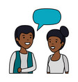 young black couple with speech bubble characters vector image vector image
