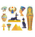 set ancient egyptian symbols elements vector image