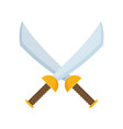 crossed pirate sabers icon vector image