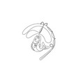 one single line drawing fishing club vector image