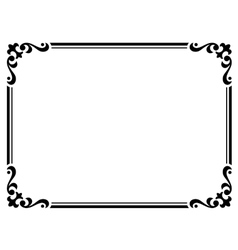 Calligraphy penmanship oval baroque frame black Vector Image