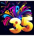 fireworks happy birthday with a gold number 35 vector image vector image
