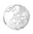 earth globe 3d world map with grey political vector image vector image