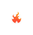 fire flame with negative space logo symbol vector image vector image
