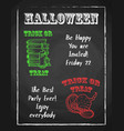 halloween holiday chalk poster for party textured vector image