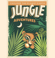 jungle adventures retro poster design vector image