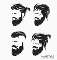 mens hairstyle with beard mustache vector image vector image