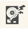 damage the data hard disk scratch icon design vector image