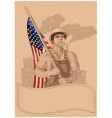 worker and a american flag vector image vector image