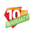 Logo 10 years warranty Royalty Free Vector Image