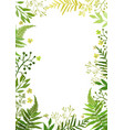 frame with leaves floral set hand vector image