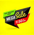 mega sale banner design template vector image vector image