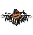 happy halloween lettering emblem colorful vector image