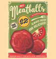 meatballs flyer made for fast food restaurants vector image vector image