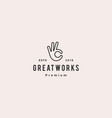 ok hand gesture icon logo line outline monoline vector image