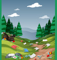 Litter in nature landscape Royalty Free Vector Image