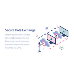 Secure data exchange Royalty Free Vector Image