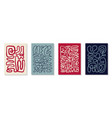 set of 4 wall art posters brochure flyer vector image